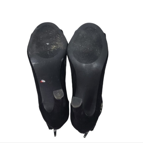 Carlos By Carlos Santana Peep Toe Floral Embroidered Heels 6.5 - Picture 9 of 13